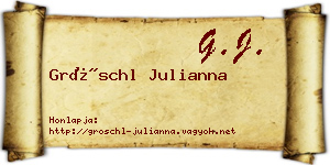 Gröschl Julianna névjegykártya